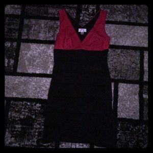 Black and red bodycon dress